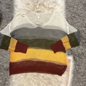 Striped Mesh Sweater